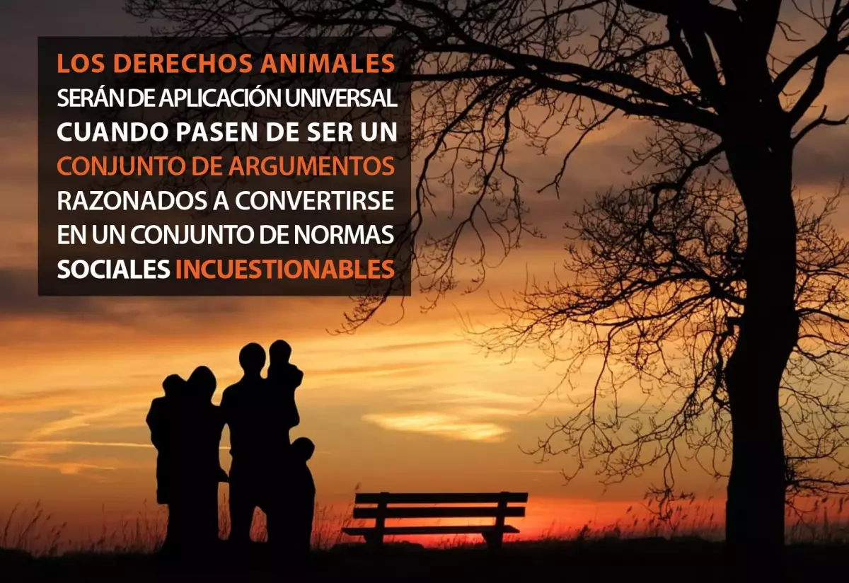 ¡Derechos Animales ya! - Todo el mundo puede ser vegano - Familia ante una puesta de sol - Derechos Humanos