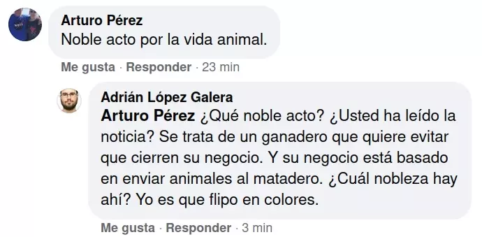¡Derechos Animales ya! - Usuario de Facebook considera un noble acto por la vida animal la acción del ganadero soriano